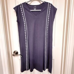 Pure Jill J.Jill Blue Embroidered Cap Sleeve Stretch Shift Dress -  XS Petite